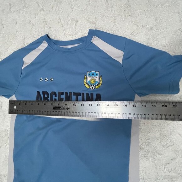Striker Argentina Team Soccer Crew Neck Short Sleeve Jersey Top Youth Large Blue - Picture 5 of 10